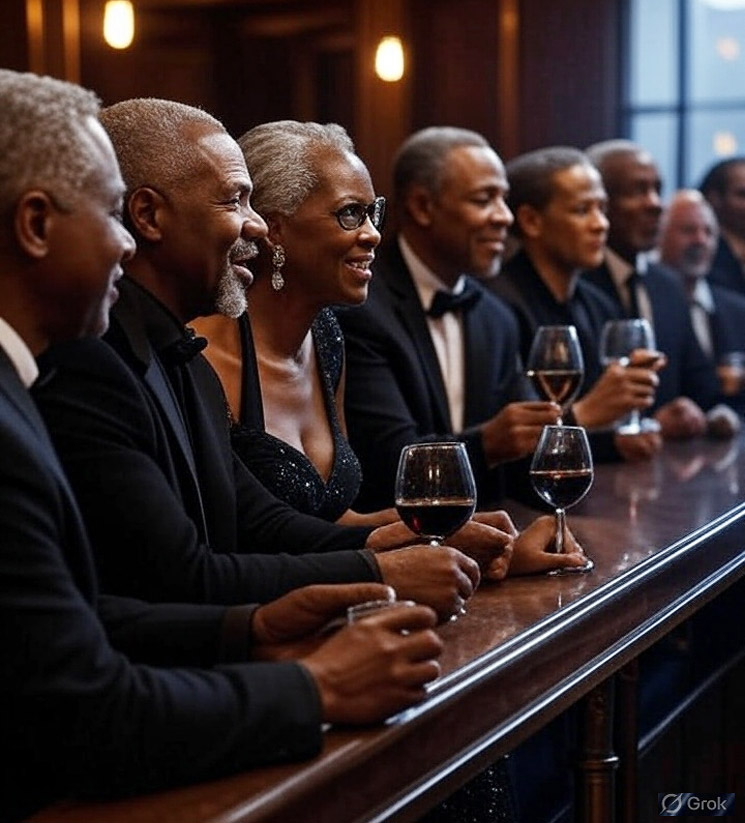 Photo of senior citizens in a bar